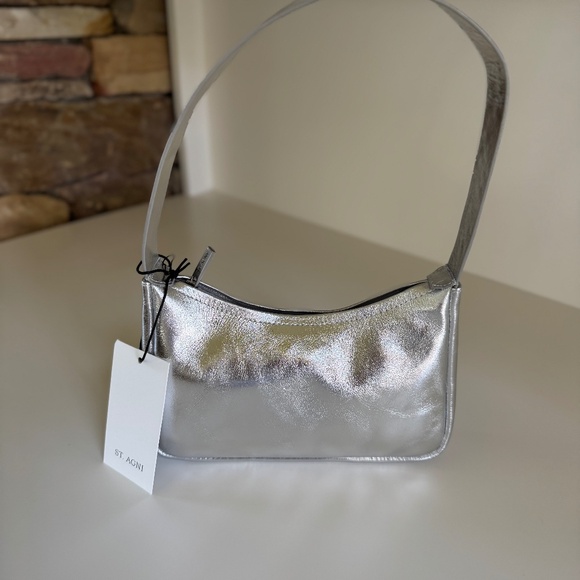 St Agni 90s Petit Shoulder Bag - Silver - Picture 1 of 10
